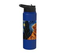 Noche estrellada Van Gogh perro Tolling de pato de Nueva Escocia Stainless Steel Insulated Water Bottle