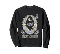 Noche Jardín Polilla Luna Floral Corona Celestial Botánico Na Sudadera