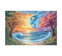 Noche Luna Ola oceánica Rompecabezas 1000 Piezas Cartón para Mayores para Ocupar Tiempo Actividad Antiestrés Decoración Mural Mejor Valorado 1000 PCS