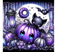 Noche púrpura de Halloween Puzzle 300 Piezas para Adultos, DIY Rompecabezas Adultos 300 Piezas, Entretenimiento Creativo, Puzzles Clásicos, Juego de Habilidad para Toda La Familia