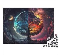 Noche soñada Antes del día Puzzle de Papel 1000 Piezas Adultos Papel Grueso Educativo Puzzle árbol fantástico decoración Pared Regalo 52x38cm/1000pcs