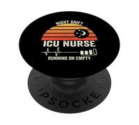 Noche y Turno UCI Enfermera Corriendo en vacío Divertido PopSockets PopGrip Adhesivo