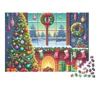 Nochebuena Puzzle Adultos 1000 Piezas Cartón para Parejas Descanso En Casa para Decorar Oferta Mejor Regalo 52x38cm/1000pcs