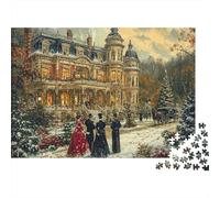 Nochebuena Victoriana 1000 Piezas Stock De Cartas Premium Rompecabezas Clásicos Pareja Socios Alivio del Estrés Decoración De Paredes Paquete De Valor 38x26cm/1000pcs
