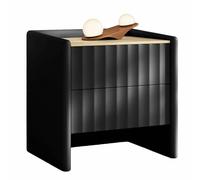 Nocheera Minimalista con Dos cajones, Mueble de Dormitorio de Lujo, solución de Almacenamiento compacta para Espacios reducidos(Black,(20x16x20in))
