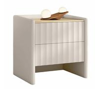 Nocheera Minimalista con Dos cajones, Mueble de Dormitorio de Lujo, solución de Almacenamiento compacta para Espacios reducidos(White,(20x16x20in))