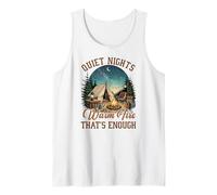 Noches tranquilas Fuego cálido Camping Diseño de Naturaleza Camiseta sin Mangas