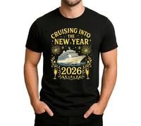 Nochevieja 2026 Año Nuevo barco AHOI crucero fiesta traje hombre camiseta, Negro , S