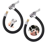 NOCHME Manguera para Bomba Aire De Inflado Portátil con Clip, 2 Paquete 24 Cm Flexible Mangueras Tubo Extensión Goma De Inflador Adaptador para Compresor Motocicleta Coche CamiÓn Ruedas Inflador