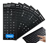 NOCHME Pegatinas para teclado italiano, 7 unidades, antideslizantes, antidecoloración, kit de diseño completo italiano, pegatinas universales para MacBook Air, teclados, PC, portátil, escritorio