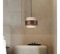 NOCHX Lámpara Colgante De Piedra Natural Cilíndrica De Travertino En Estilo Wabi Sabi Moderno Con Madera Maciza Para Isla De Cocina Ajustable Decoración Hogareña Pasillo Lámparas Colgantes(A)