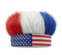 NociHah Diadema para el pelo de la bandera estadounidense, sombrero de peluca de Mohawk con estrellas y rayas para el 4 de julio, suministros de fiesta del Día de la Independencia, divertido accesorio