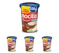 Nocilla, ChocoMix, Doble Crema al Cacao y Leche con Avellanas, Sin Aceite de Palma - Formato Ahorro - 550g (Paquete de 4)