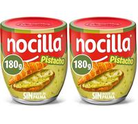 Nocilla Pistacho Crema de Cacao Sin Aceite de Palma, 180g, Sin Gluten (Paquete de 2)