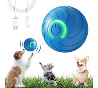 noclerv Pelota para perro, bola giratoria Dura 2025 para perros grandes, bolas de salto inteligentes interactivas automáticas con luces, juguetes para cachorros que se mueven por sí solos (azul)