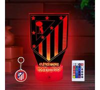 Nocles Lámpara de Fútbol Personalizada con Llavero Escudo Antiguo - Luz Nocturna Infantil 3D | Regalo Original para Niños Futboleros | Decoración con Colores De Equipo