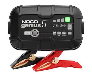 NOCO GENIUS5: Cargador Inteligente de baterías 5A 6V/12V - Mantenedor automático y desulfatador - Protección contra sobrecarga y compensación térmica - para baterías de Plomo y Litio