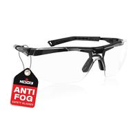 NoCry Gafas de seguridad con lentes transparentes "flotantes", revestimiento anti niebla y anti arañazos, y marcos adaptables SoftPad; protección UVA y UVB, certificado ANSI Z87.1