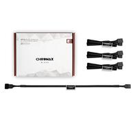 Noctua NA-SEC1 chromax.black, Set Cable Alargador 30cm Ventilador, Pack 4 | Alargadores de Color con Conector PWM 4 Pines, Compatibles con Ventiladores 3 Pines, Funda Resistente Desgaste y Calor, Set 4