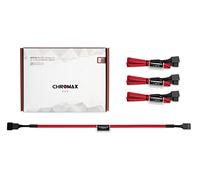 Noctua NA-SEC1 chromax.red, Set Cables Alargadores 30cm Ventilador, Pack 4 | Alargadores de Color con Conector PWM 4 Pines, Compatibles con Ventiladores 3 Pines, Funda Resistente Desgaste y Calor, Set 4