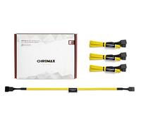 Noctua NA-SEC1 chromax.yellow, Set Cable Alargador 30cm Ventilador, Pack 4 | Alargadores de Color con Conector PWM 4 Pines, Compatibles con Ventiladores 3 Pines, Funda Resistente Desgaste y Calor, Set 4