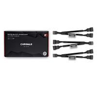 Noctua NA-SYC1 chromax.black, Cable de 2 Vías para Ventilador de PC, Pack 3 | Cables en Y de Color con Conector PWM 4 Pines, Compatibles con Ventilador 3 Pines, Funda Resistente a Desgaste y Calor, Set 3