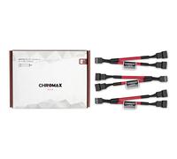 Noctua NA-SYC1 chromax.red, Cable de 2 Vías para Ventilador de PC, Pack 3 | Cables en Y de Color con Conector PWM 4 Pines, Compatibles con Ventilador 3 Pines, Funda Resistente a Desgaste y Calor, Set 3