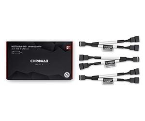 Noctua NA-SYC1 chromax.white, Cable de 2 Vías para Ventilador de PC, Pack 3 | Cables en Y de Color con Conector PWM 4 Pines, Compatibles con Ventilador 3 Pines, Funda Resistente a Desgaste y Calor, Set 3