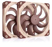 Noctua NF-A14x25 G2 PWM Sx2-PP, 2 Ventiladores 140mm de Alto Rendimiento | Alta Presión Estática, Grosor 25mm, Kit de 2 para Compensación de Velocidad en Disipadores/Radiadores/Cajas, 1500rpm 4 Pines