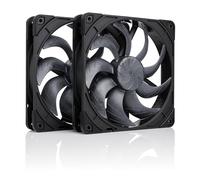 Noctua NF-A14x25 G2 PWM Sx2-PP chromax.black, Ventiladores Alto Rendimiento | Alta Presión Estática, Grosor 25mm, Kit de 2 para Compensación de Velocidad en Disipadores/Radiadores/Cajas, 1500rpm 4 Pines