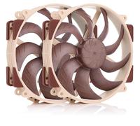Noctua NF-A14x25r G2 PWM Sx2-PP, 2 Ventiladores 140mm y Alto Rendimiento | Alto Flujo de Aire y Presión Estática, Grosor 25mm, Kit 2 para Compensación de Velocidad en NH-D15 o NH-U14S, 1500rpm 4 Pines