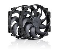 Noctua NF-A14x25r G2 PWM Sx2-PP chromax.black, Disipador CPU 2x140mm | Alto Flujo de Aire y Presión Estática, Grosor 25mm, Kit 2 para Compensación Velocidad en NH-D15, NH-U14S, 1500rpm 4 Pines PWM