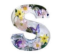 nocturna de resina de flores prensadas - Lámpara LED hecha a mano con alfabeto, iluminación decorativa de letras de resina | Lámpara de noche con brillo suave para dormitorio, sala de estar, habit