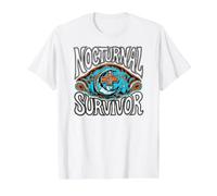 Nocturnal Survivor Night Shift Nurse Medical Coffee Camiseta gráfica económica, Hombre, Blanco, L