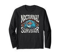 Nocturnal Survivor Night Shift Nurse Medical Coffee Manga Larga