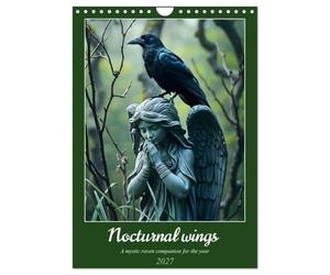 Nocturnal wings - A mystic raven companion for the year (Wall Calendar 2027 DIN A4 portrait), CALVENDO 12 Month Wall Calendar: A mystical raven calendar