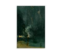 Nocturne en negro y dorado, The Falling Rocket, 1875, El famoso pintor impresionista, James McNeill, lienzo decorativo para pared, foto para el hogar, decoración moderna (60 x 90 cm)