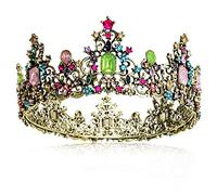 NODG Coronas y tiaras barrocas de reina para mujer, accesorios para el cabello con piedras preciosas
