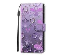Nodigao Cuero Funda para Motorola Edge 60 Fusion/Edge 60 5G Antigolpes Libro Billetera Magnetica Flip Silicona Dibujos Animal Motivo Carcasa Case Bumper Kawaii Resistente Cover - Púrpura
