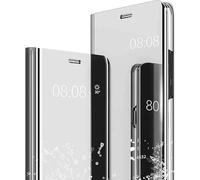 Nodigao Cuero Funda para Xiaomi 15T Pro 5G Smart View Antigolpes Libro Flip Duro PC Dibujos 360 Carcasa Case Bumper Kawaii Resistente Cover - Silve