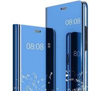 Nodigao Cuero Funda para Xiaomi 17T 5G Smart View Antigolpes Libro Flip Duro PC Dibujos 360 Carcasa Case Bumper Kawaii Resistente Cover - Azul