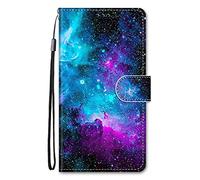Nodigao Cuero Funda para ZTE Blade A55 / A35 Antigolpes Libro Billetera Magnetica Flip Silicona Dibujos Animal Motivo 360 Carcasa Case Bumper Cover - Universo
