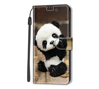 Nodigao Cuero Funda para ZTE Blade A56 Antigolpes Libro Billetera Magnetica Flip Silicona Dibujos Animal Motivo Carcasa Case Bumper Kawaii Resistente Cover - Panda