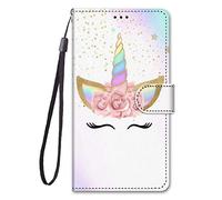 Nodigao Funda Compatible para Xiaomi Redmi Note 14 4G Antigolpes Libro Book Billetera Magnetica Flip Dibujos Animal Motivo 360 Carcasa Case Bumper Resistente Cover - Unicornio a