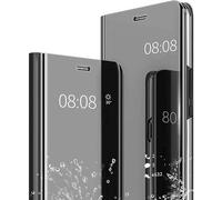 Nodigo-EU Cuero Funda para Xiaomi Redmi 13C / 13 C/Poco C65 Smart Antigolpes Libro Flip Duro PC Dibujos 360 Carcasa Case Bumper Kawaii Resistente Cover - Negro
