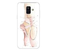 Nodigo Funda per Samsung Galaxy A6 2018 Silicona Transparente con Dibujos Motivo Creativo Ultrafina Slim One Piece Carcasa Case Antigolpes Bumper Kawaii Resistente Cover - Ballet