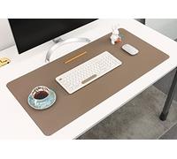 Nodito Alfombrilla de escritorio de piel de doble cara, secante para ordenador portátil, alfombrilla de ratón, escritura, dibujo, alfombrilla para artes y manualidades (17 x 35 pulgadas, caqui)