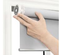 NoDrill Roller es for Grey - Persianas opacas de poliéster térmico para privacidad en casa, oficina, baño, tamaño personalizado (50 cm x 80 cm)