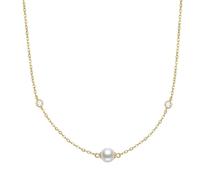 Noelani - Collar para Mujer en Plata 925 - Chapados en Oro/Dorado - con Circonita y Perla - NOE-N0020