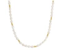 NOELANI collar con colgante de plata de ley 925 collar de las señoras, con perla cultivada de agua dulce, 37+5 cm, oro, Viene en caja de regalo de joyería